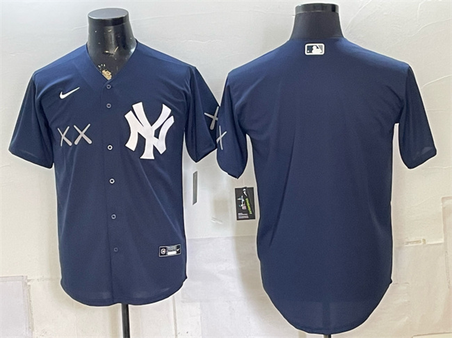 Men's New York Yankees x KAWS Navy Stadium Stitched Baseball Jersey Men's New York Yankees x KAWS Navy Stadium Stitched Baseball Jersey